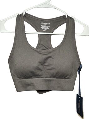 Aeropostale Charcoal Gray Racerback Sports Bra